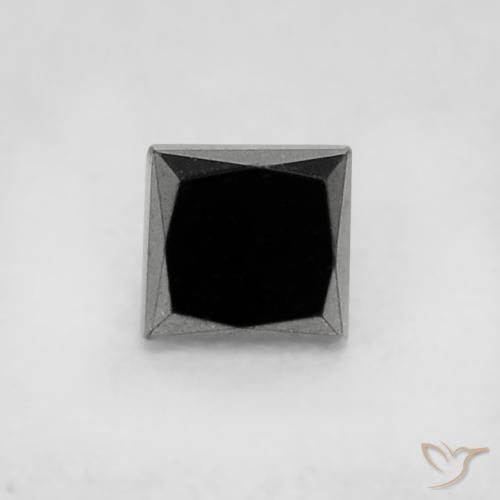 0.17ct Natural Black Diamond, Square, Opaque