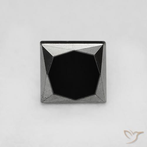 0.22ct Natural Black Diamond, Square, Opaque