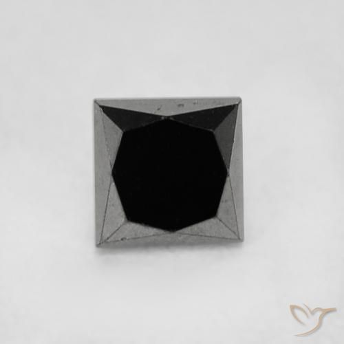 0.2 ct Black Diamond, 2.8 x 2.8 mm Princess Cut From India, Photo A