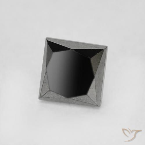 0.20 ct Black Diamond Stone, Natural Diamond in Princess-Cut Shape for Sale