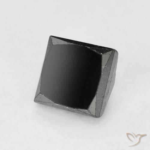 0.42 ct Black Diamond Stone, Natural Diamond in Princess-Cut Shape for Sale