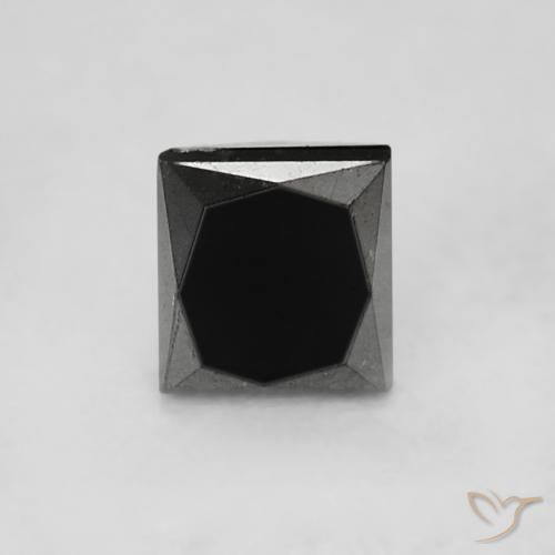 0.30ct Natural Black Diamond, Square, Opaque