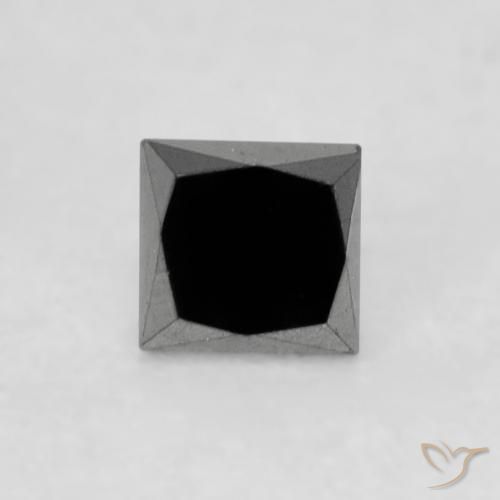 0.19ct Natural Black Diamond, Square, Opaque