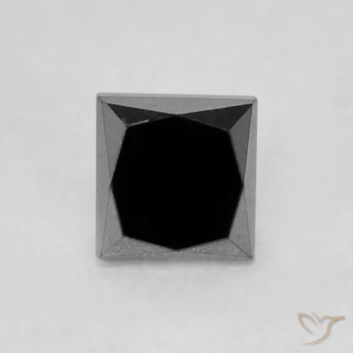 0.22ct Natural Black Diamond, Square, Opaque