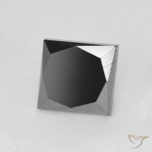 0.68 ct Black Diamond, 4.2 x 4.1 mm Princess Cut From India, Photo A