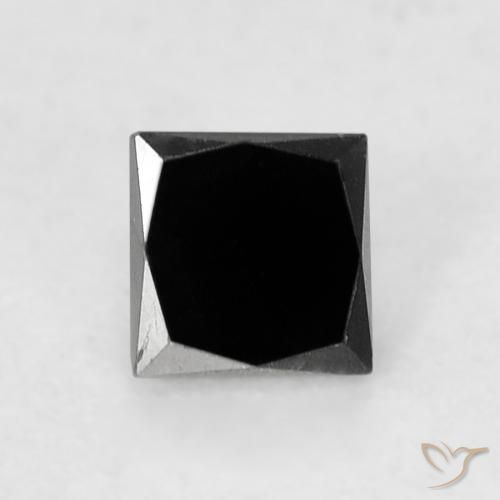 0.29ct Natural Black Diamond, Square, Opaque