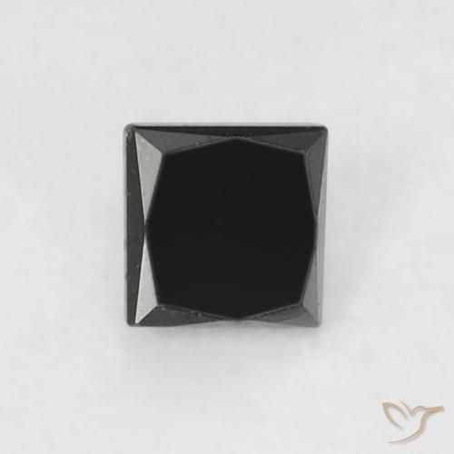 0.12 ct Black Diamond, 2.7 x 2.7 mm Princess Cut From India, Photo A