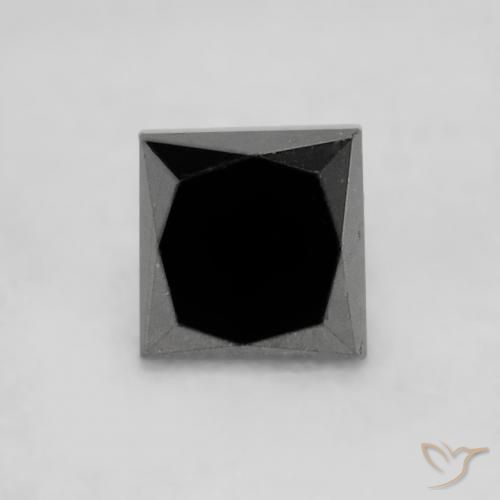 0.24ct Natural Black Diamond, Square, Opaque