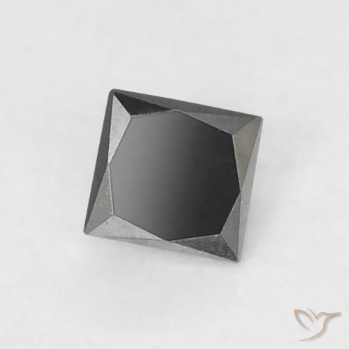 0.12 ct Black Diamond, 2.7 x 2.6 mm Princess Cut From India, Photo A