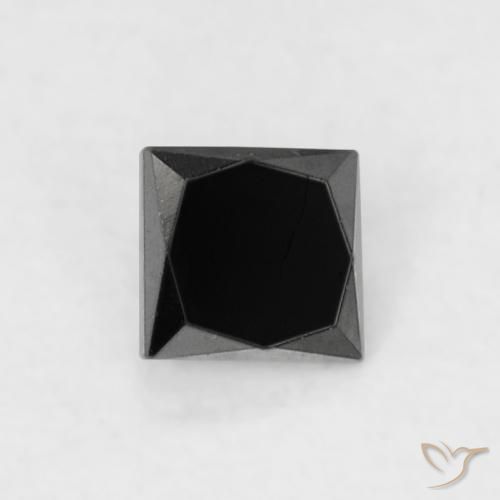 0.12 ct Black Diamond Stone, Natural Diamond in Princess-Cut Shape for Sale