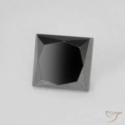 0.24ct Natural Black Diamond, Square, Opaque