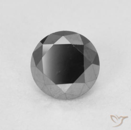 0.22 ct Black Diamond Stone, Natural Diamond in Diamond-Cut Shape for Sale