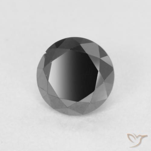 0.22 ct Black Diamond Stone, Natural Diamond in Diamond-Cut Shape for Sale