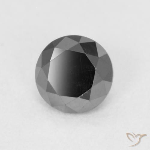 0.20 ct Black Diamond Stone, Natural Diamond in Diamond-Cut Shape for Sale