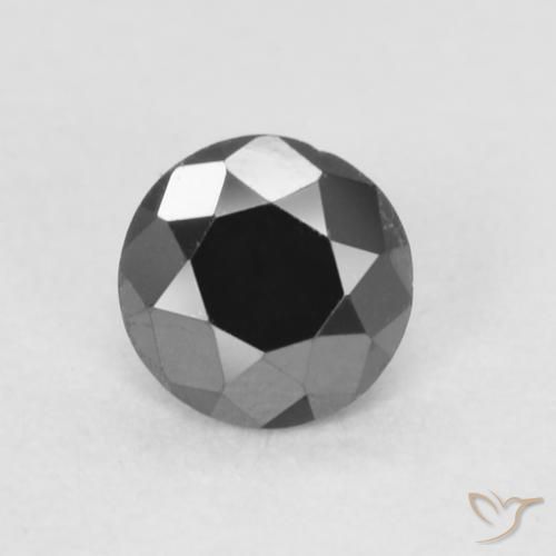 0.21 ct Black Diamond Stone, Natural Diamond in Diamond-Cut Shape for Sale