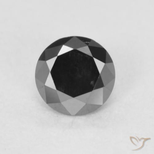 0.20ct Natural Black Diamond, Round, Opaque