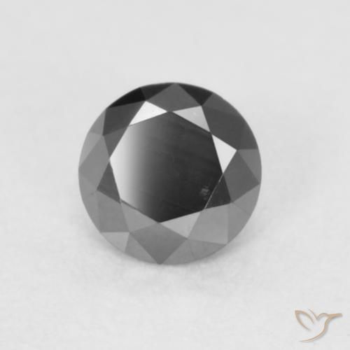 0.20 ct Black Diamond Stone, Natural Diamond in Diamond-Cut Shape for Sale
