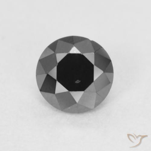 0.21ct Natural Black Diamond, Round, Opaque