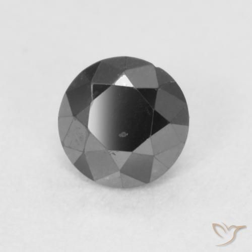 0.21 ct Black Diamond Stone, Natural Diamond in Diamond-Cut Shape for Sale