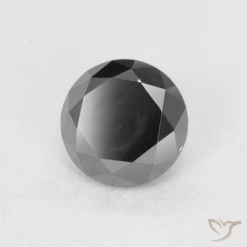 0.22 ct Black Diamond Stone, Natural Diamond in Diamond-Cut Shape for Sale