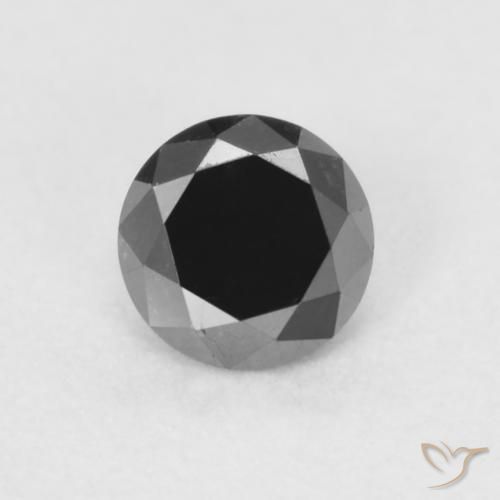 0.21ct Natural Black Diamond, Round, Opaque