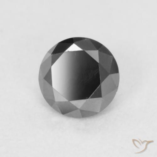 0.21 ct Black Diamond Stone, Natural Diamond in Diamond-Cut Shape for Sale