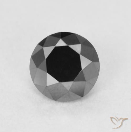 0.23ct Natural Black Diamond, Round, Opaque