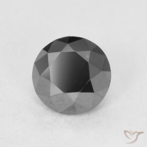 0.23 ct Black Diamond Stone, Natural Diamond in Diamond-Cut Shape for Sale