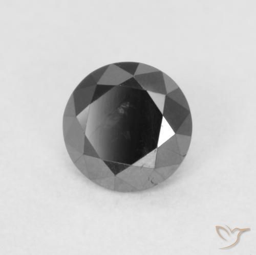 0.18 ct Black Diamond Stone, Natural Diamond in Diamond-Cut Shape for Sale