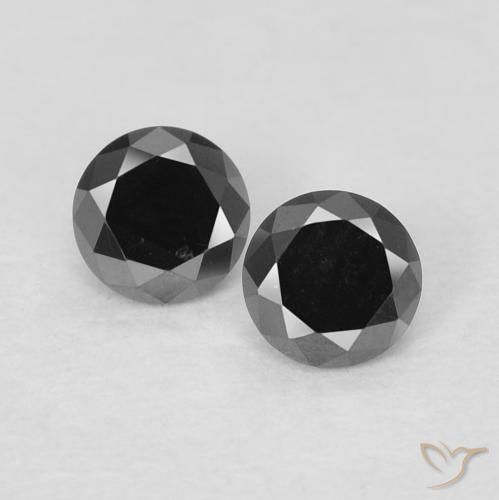 0.25ctw Natural Black Diamond, Round, Opaque
