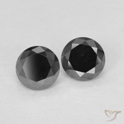0.25 ctw Black Diamond Stones, Natural Diamond in Diamond-Cut Shape for Sale