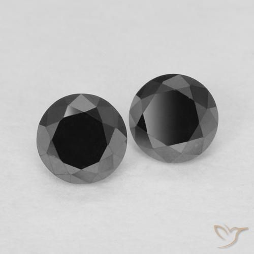 0.27 ctw Black Diamond Stones, Natural Diamond in Diamond-Cut Shape for Sale