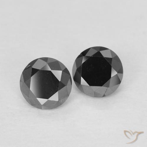 0.26 ctw Black Diamond Stones, Natural Diamond in Diamond-Cut Shape for Sale
