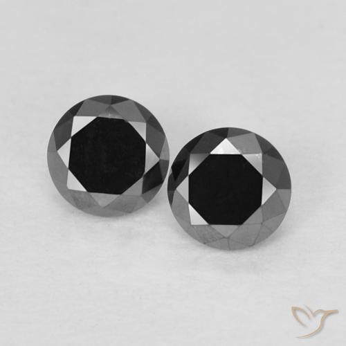 0.27ctw Natural Black Diamond, Round, Opaque