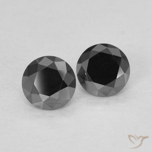 0.27 ctw Black Diamond Stones, Natural Diamond in Diamond-Cut Shape for Sale