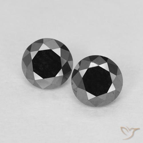 0.29ctw Natural Black Diamond, Round, Opaque