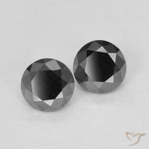 0.29 ctw Black Diamond Stones, Natural Diamond in Diamond-Cut Shape for Sale