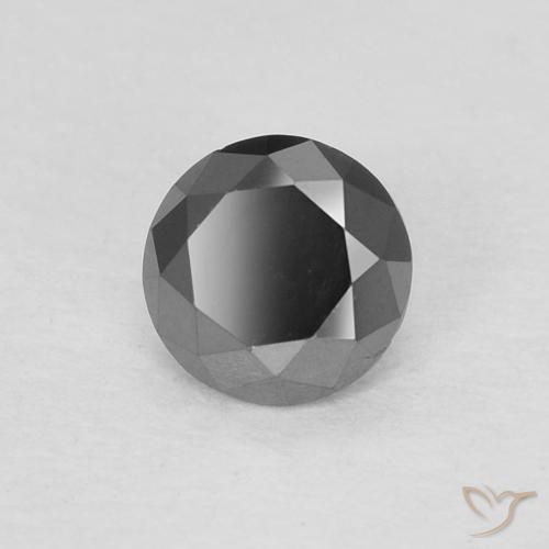 0.22 ct Black Diamond Stone, Natural Diamond in Diamond-Cut Shape for Sale