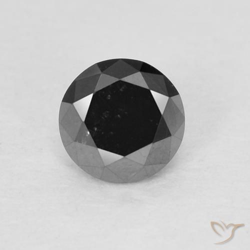 0.22ct Natural Black Diamond, Round, Opaque