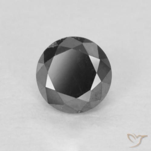 0.15 ct Black Diamond Stone, Natural Diamond in Diamond-Cut Shape for Sale