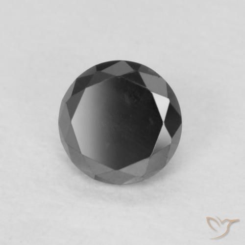 0.15 ct Black Diamond Stone, Natural Diamond in Diamond-Cut Shape for Sale