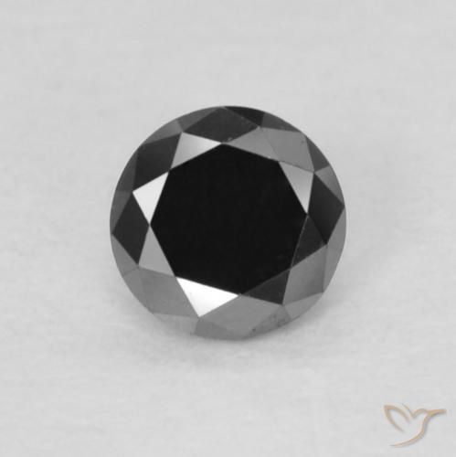 0.14ct Natural Black Diamond, Round, Opaque