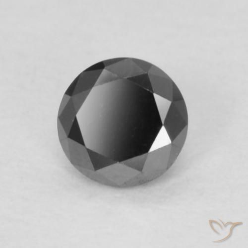 0.14 ct Black Diamond Stone, Natural Diamond in Diamond-Cut Shape for Sale