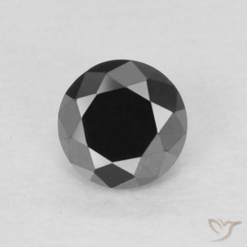 0.17ct Natural Black Diamond, Round, Opaque