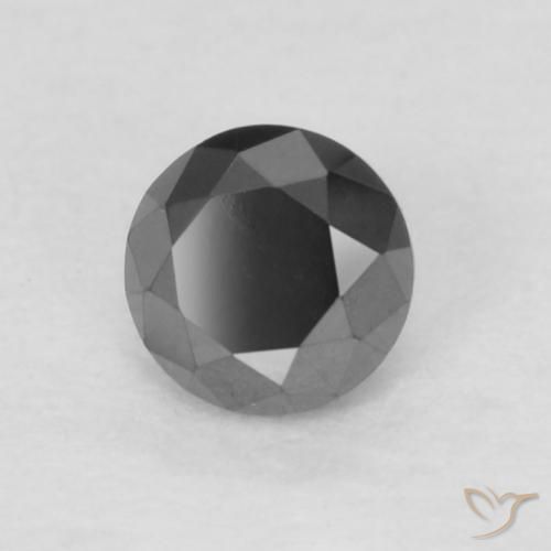 0.17 ct Black Diamond Stone, Natural Diamond in Diamond-Cut Shape for Sale