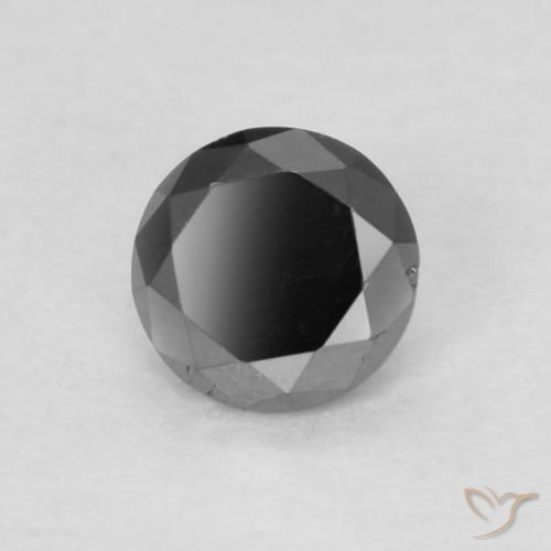 0.13 ct Black Diamond Stone, Natural Diamond in Diamond-Cut Shape for Sale