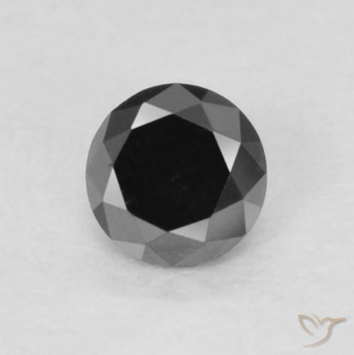0.14ct Natural Black Diamond, Round, Opaque
