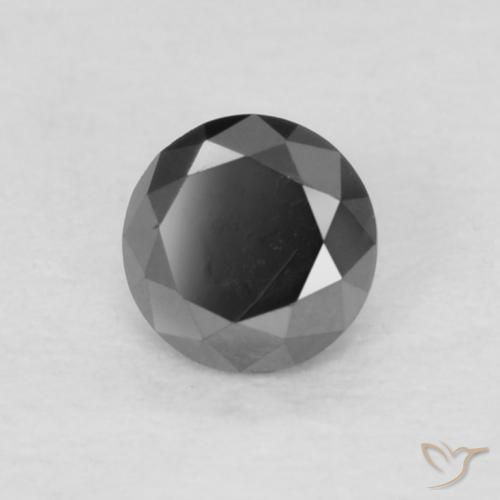 0.14 ct Black Diamond Stone, Natural Diamond in Diamond-Cut Shape for Sale