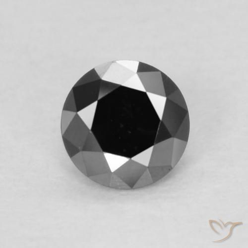 0.12ct Natural Black Diamond, Round, Opaque