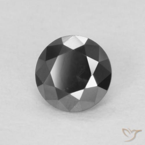 0.12 ct Black Diamond Stone, Natural Diamond in Diamond-Cut Shape for Sale
